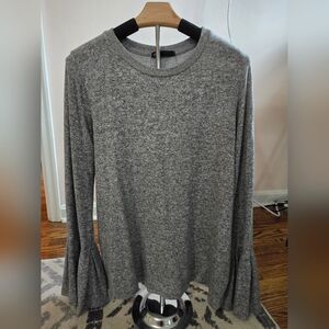 Gray Bell Sleeve Sweater, Size medium